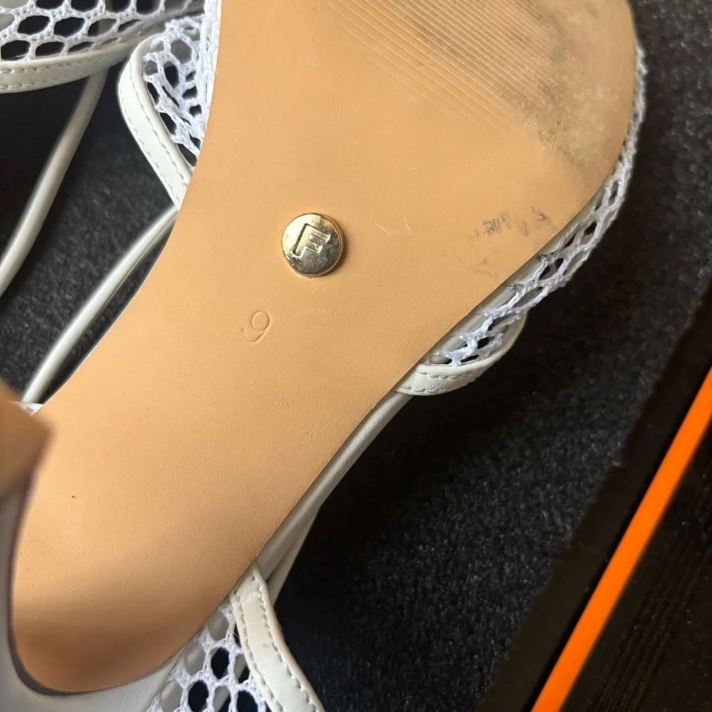 Women's White Mesh Lace-Up Heels White Fox - Picture 7 of 9